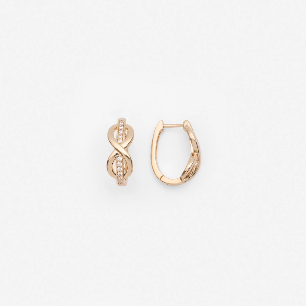 18K Guldpläterade örhängen - Hoops med Infinitysymbol