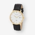 Moretime herrklocka - vit/guld, svart läderband, 40mm