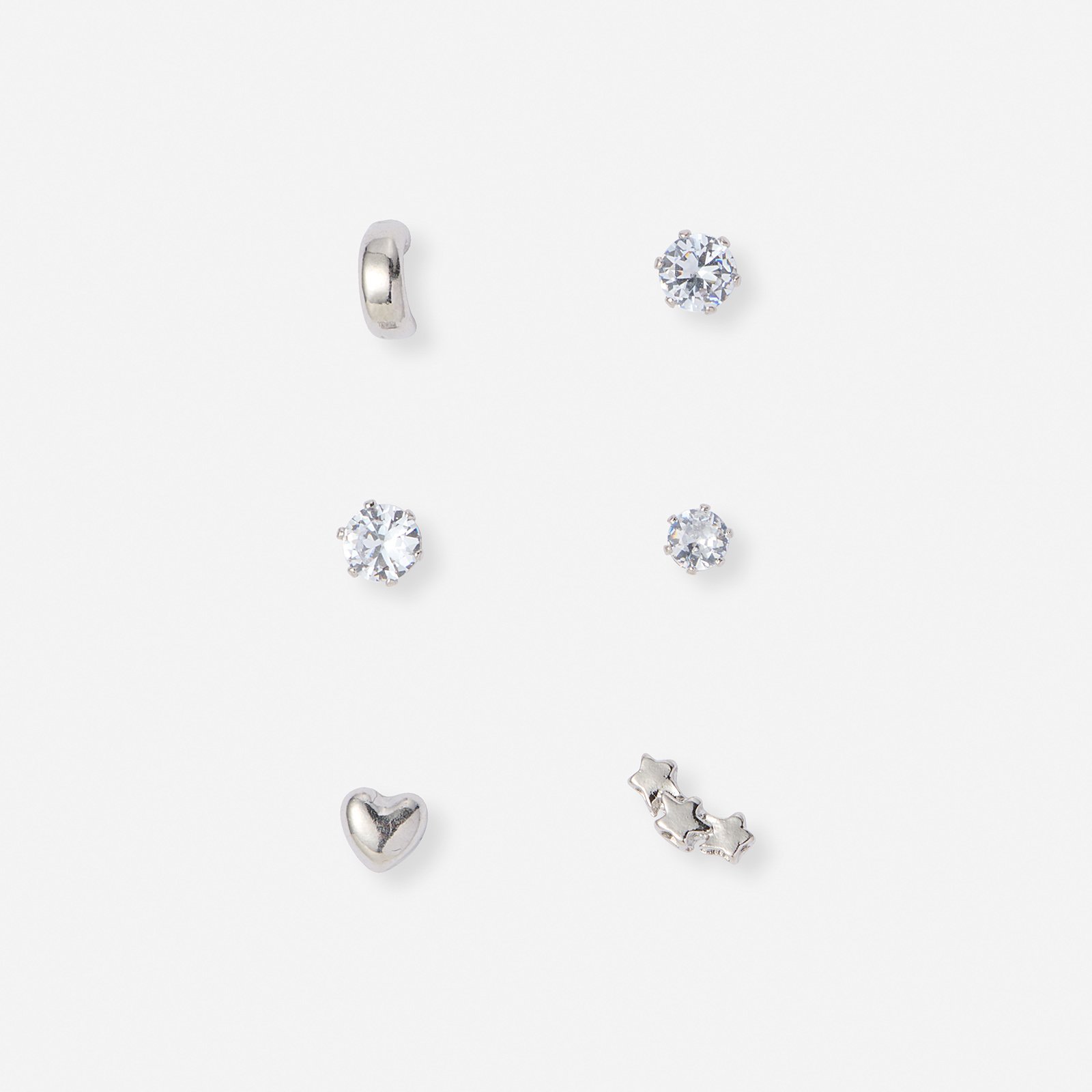 6 silverfärgade studs - olika motiv 3