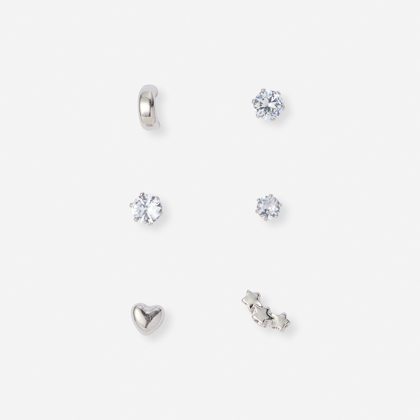6 silverfärgade studs - olika motiv 3