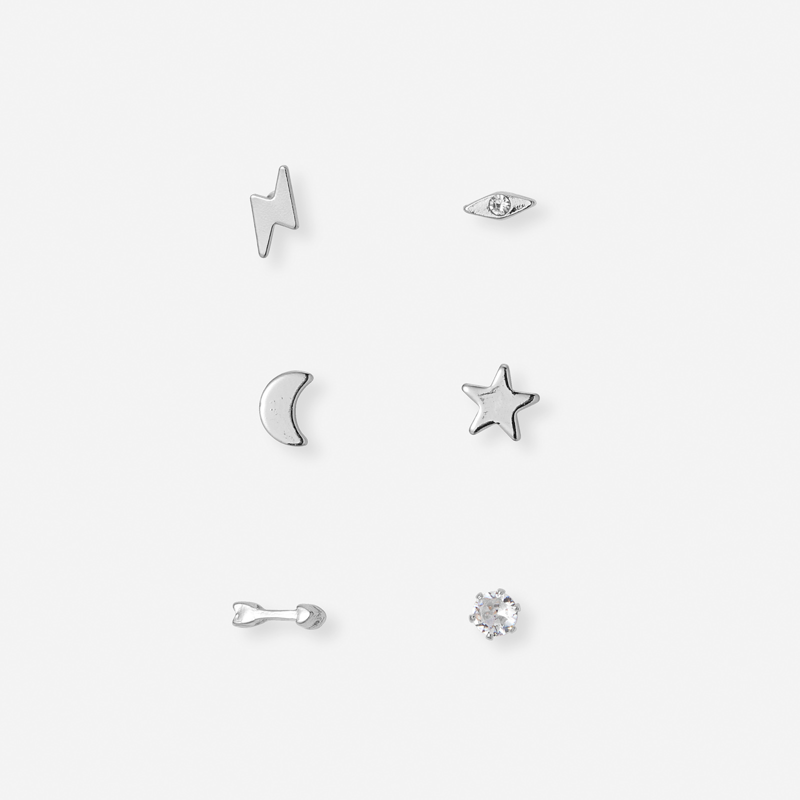 6 silverfärgade studs - olika motiv 4