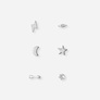 6 silverfärgade studs - olika motiv 4