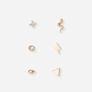 6 guldfärgade studs - olika motiv 5