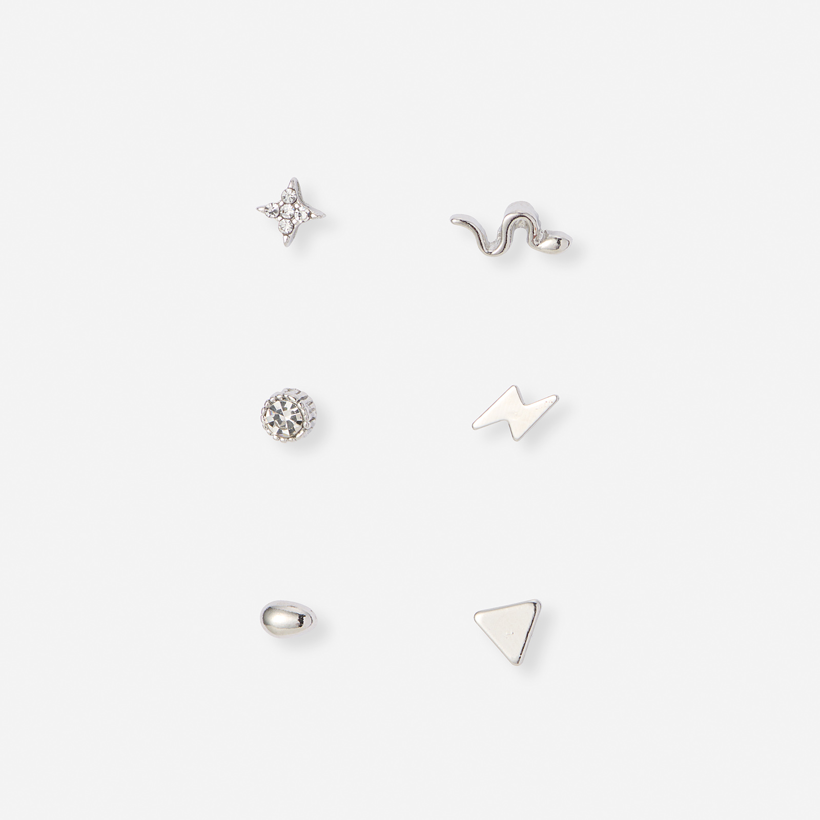 6 silverfärgade studs - olika motiv 5