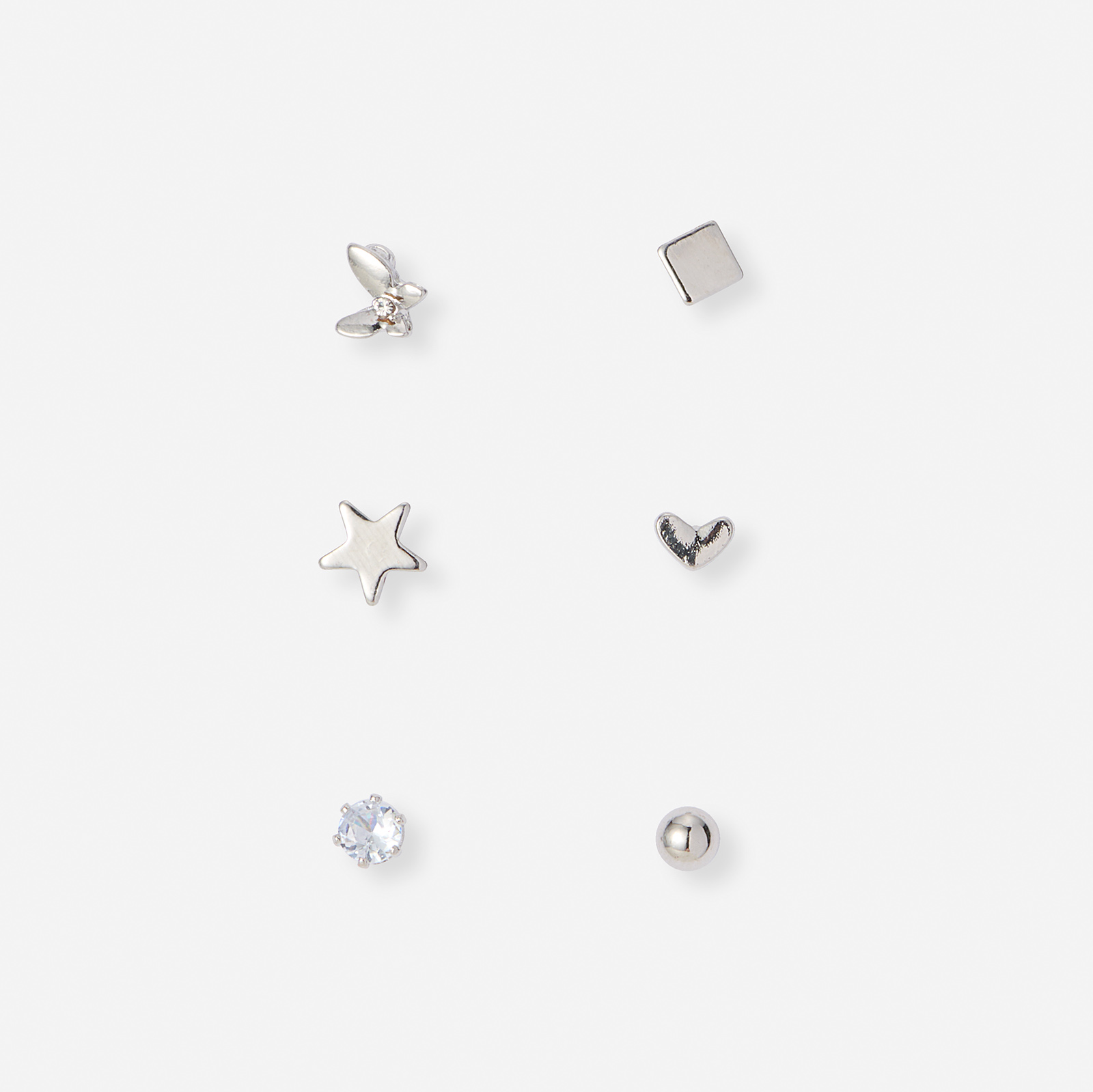 6 silverfärgade studs - olika motiv 6