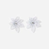 Vita örhängen - blommor med stenar, 30mm