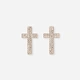 Guldfärgade örhängen - glittriga kors, 37mm