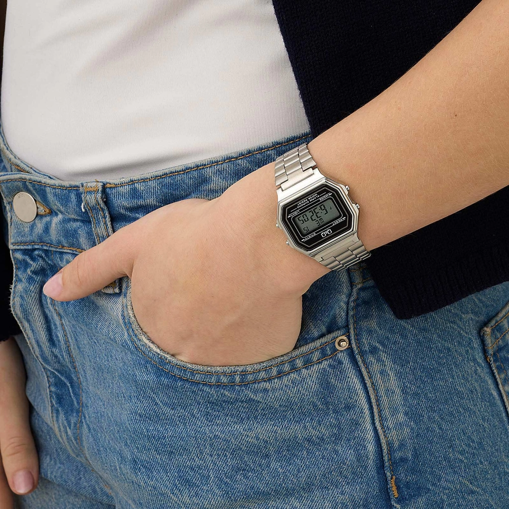 Q&Q digital damklocka - silverton, 28x34 mm