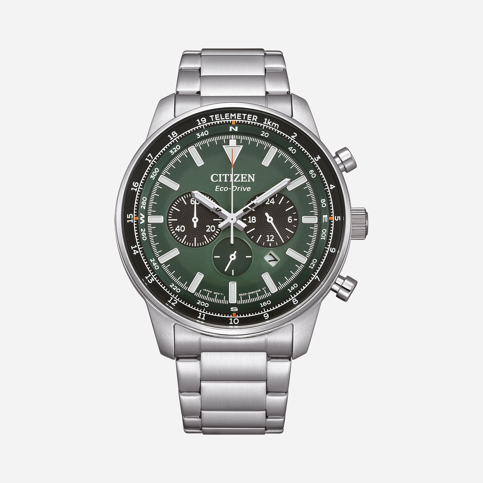 Citizen Aviator Eco Drive Chrono stål/grön CA4500-91X