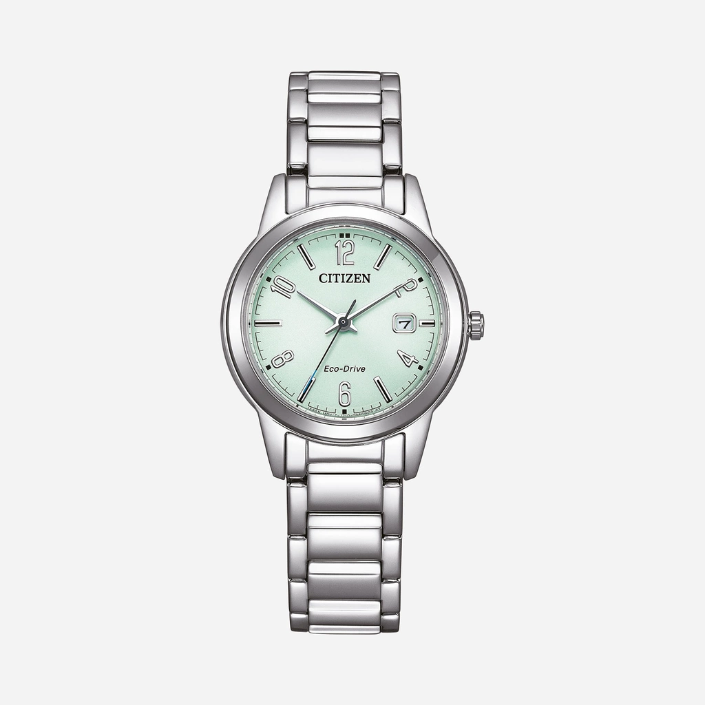 Citizen Elegance Eco Drive dam stål/grön - FE1241-71X
