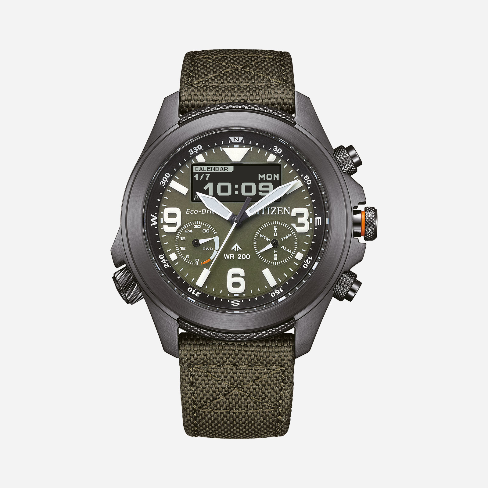 Citizen Promaster Land Eco- Drive, grön/textil - JV1005-02W