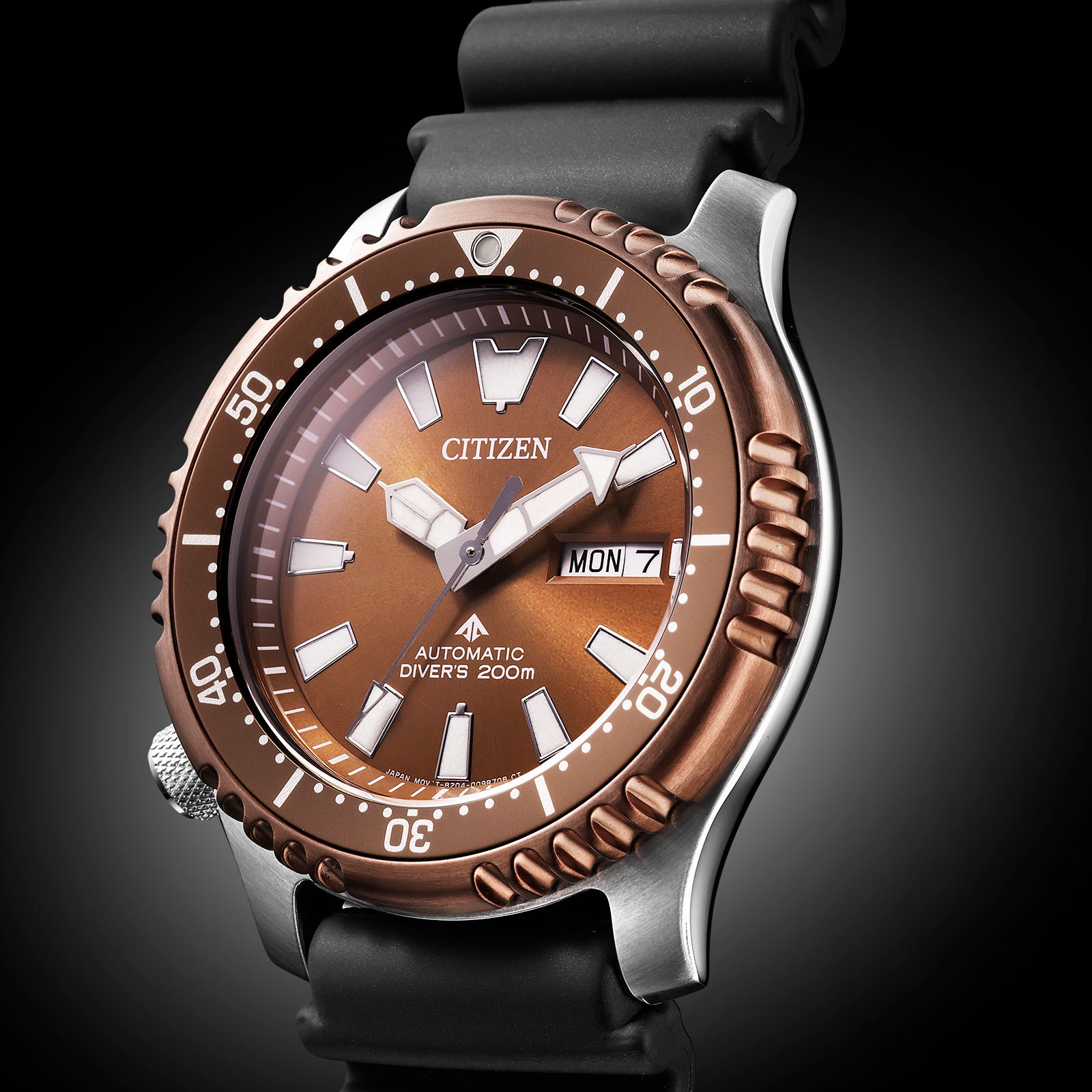 Citizen Promaster Marine Automatic, stål/brun - NY0164-65X