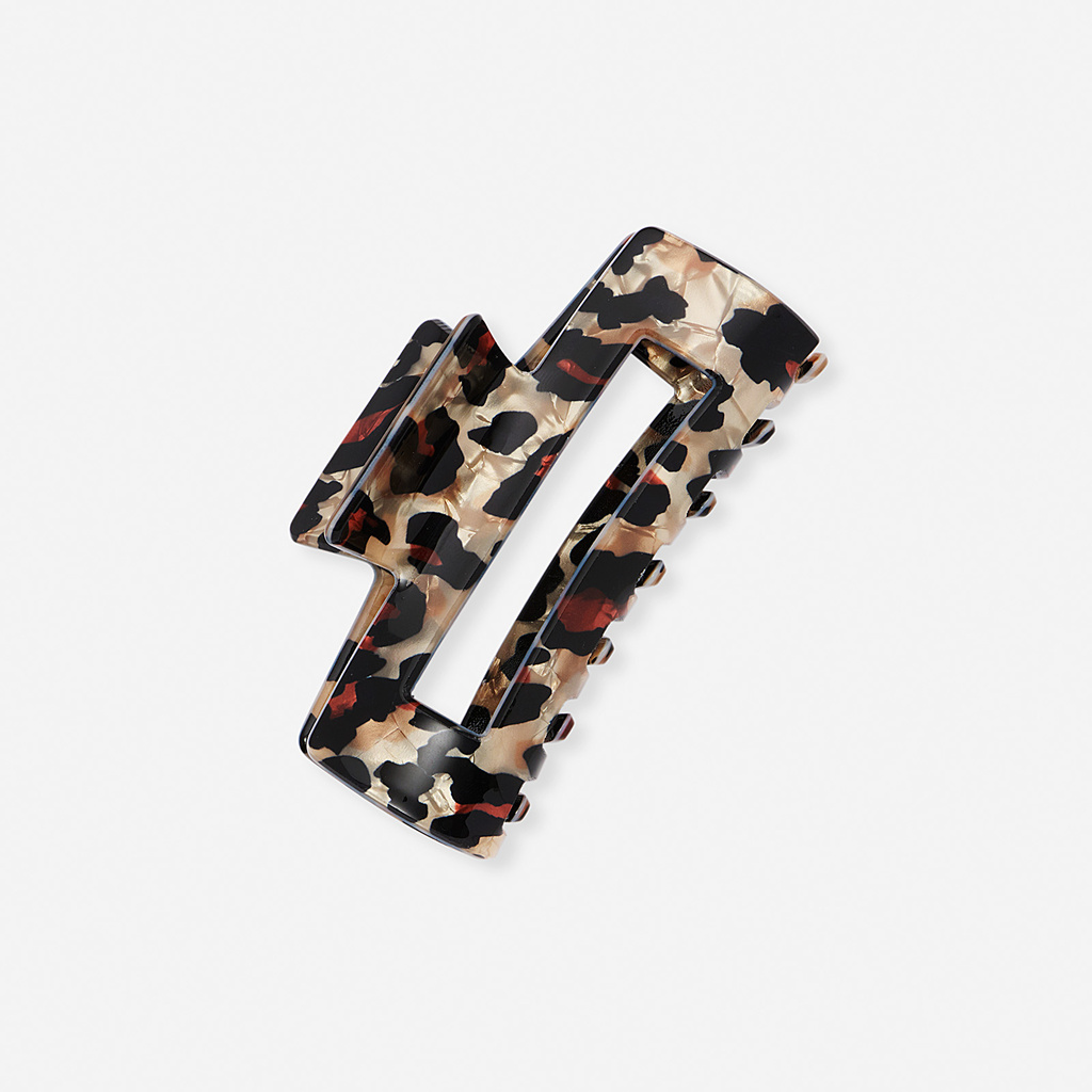 Leopardfärgad hårklämma - 8,5cm