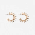 Guldfärgade örhängen - hoops, spikes, 30mm