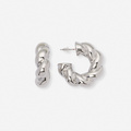 Silverfärgade örhängen - vridna hoops 33mm