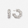 Silverfärgade örhängen - vridna hoops 33mm