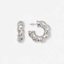 Silverfärgade örhängen - vridna hoops 33mm
