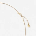 Guldfärgat halsband - vridna ringar, 60+6cm