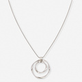 Silverfärgat halsband - vridna ringar, 60+6cm