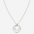 Silverfärgat halsband - vridna ringar, 60+6cm