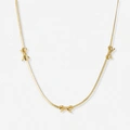 Guldfärgat halsband, rosetter, 40+6cm