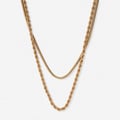 Guldfärgat tvåradigt halsband, 45-48+7cm