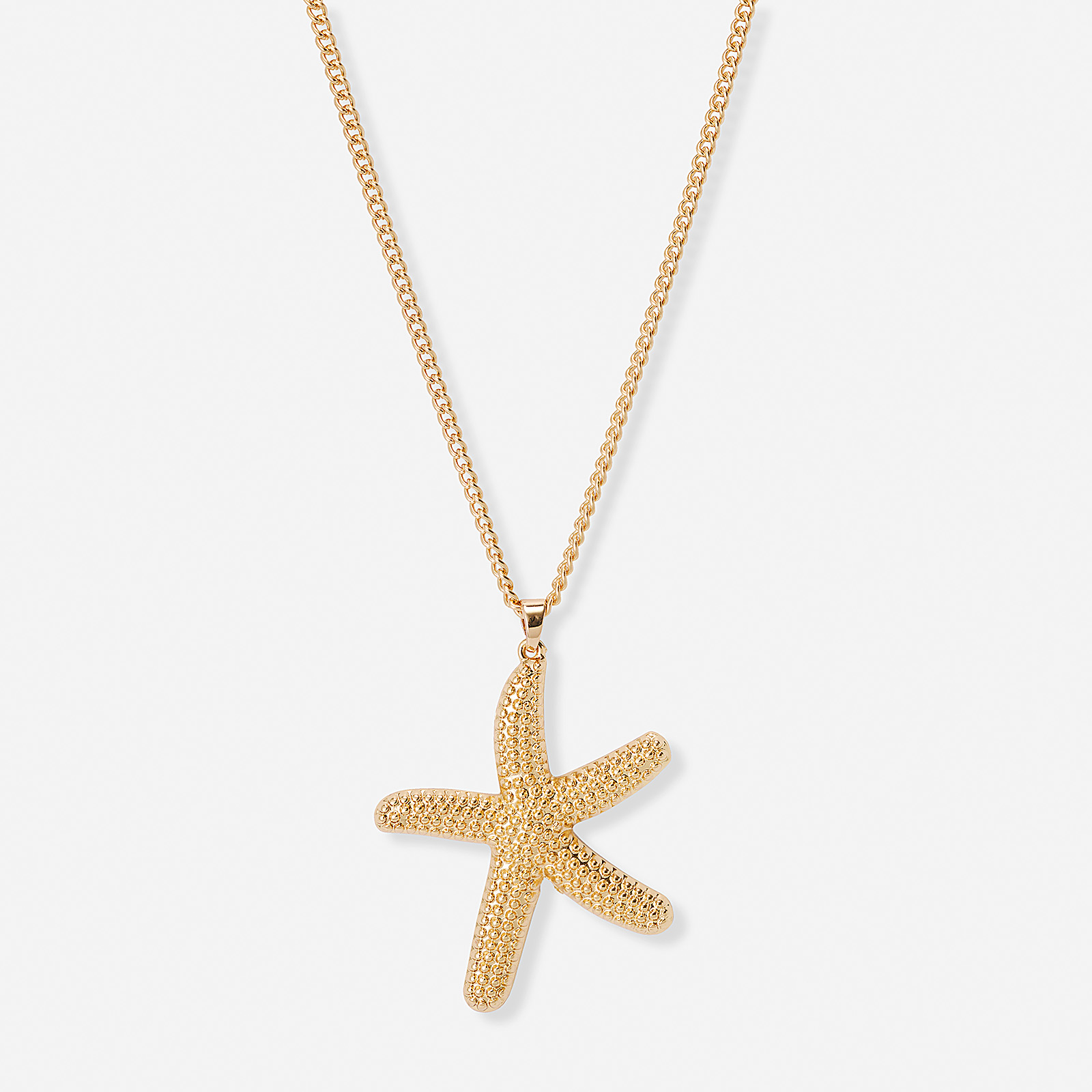 Guldfärgat halsband, sjöstjärna, 47+7cm