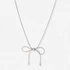 Silverfärgat halsband, ormkedja m rosett, 43+7cm