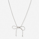 Silverfärgat halsband, ormkedja m rosett, 43+7cm