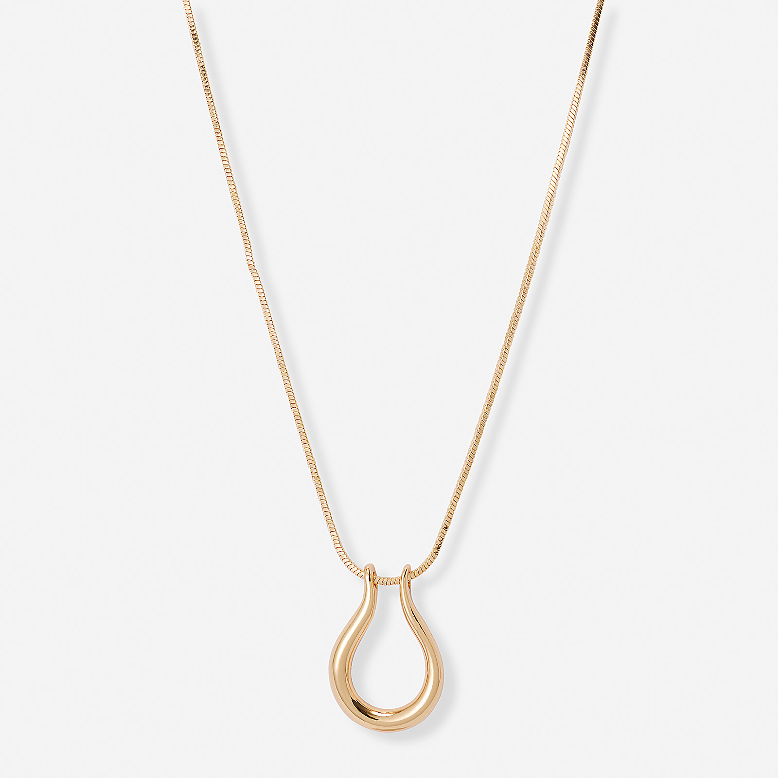 Guldfärgat halsband, bygel, 62+7cm