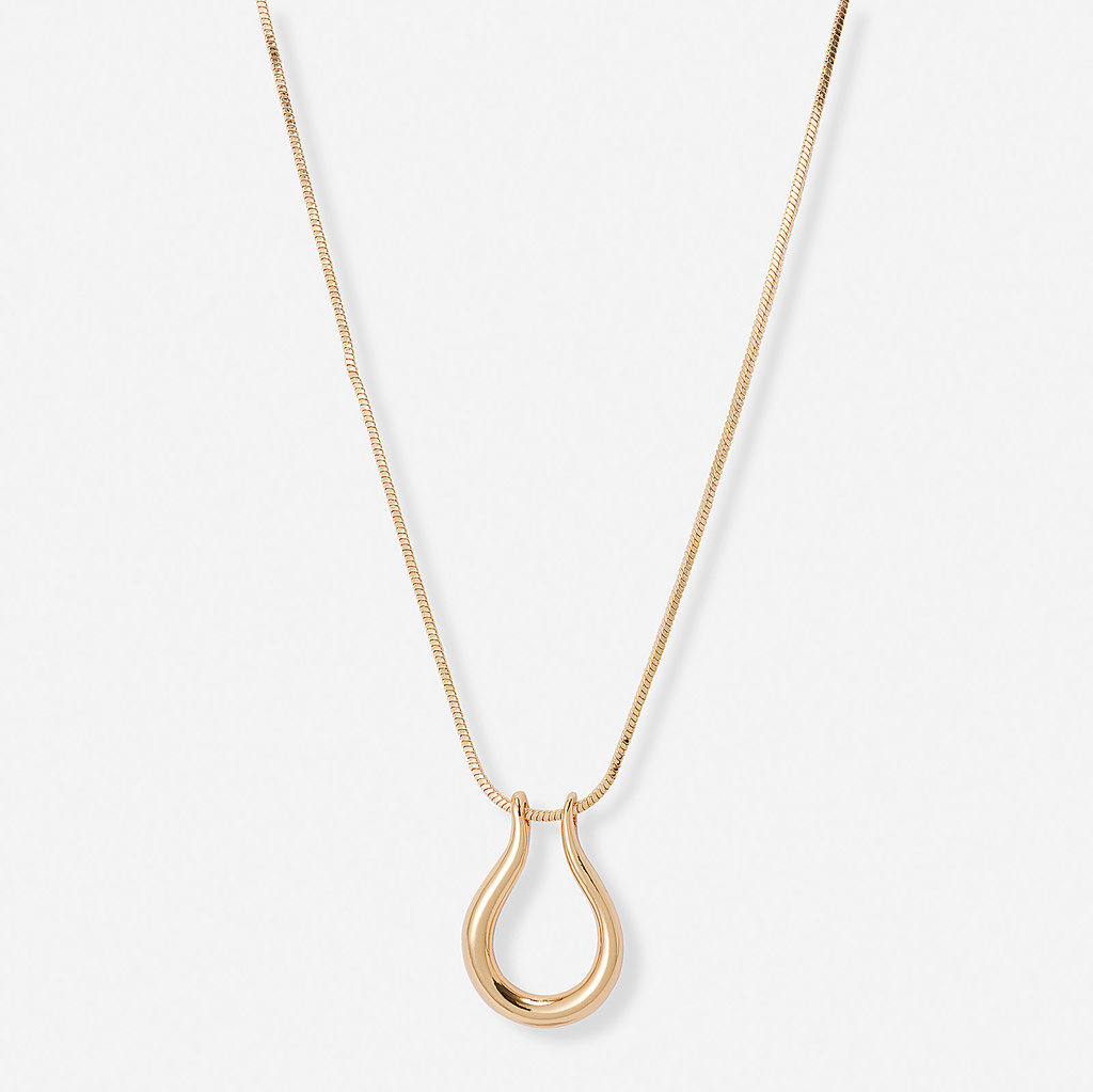 Guldfärgat halsband, bygel, 62+7cm