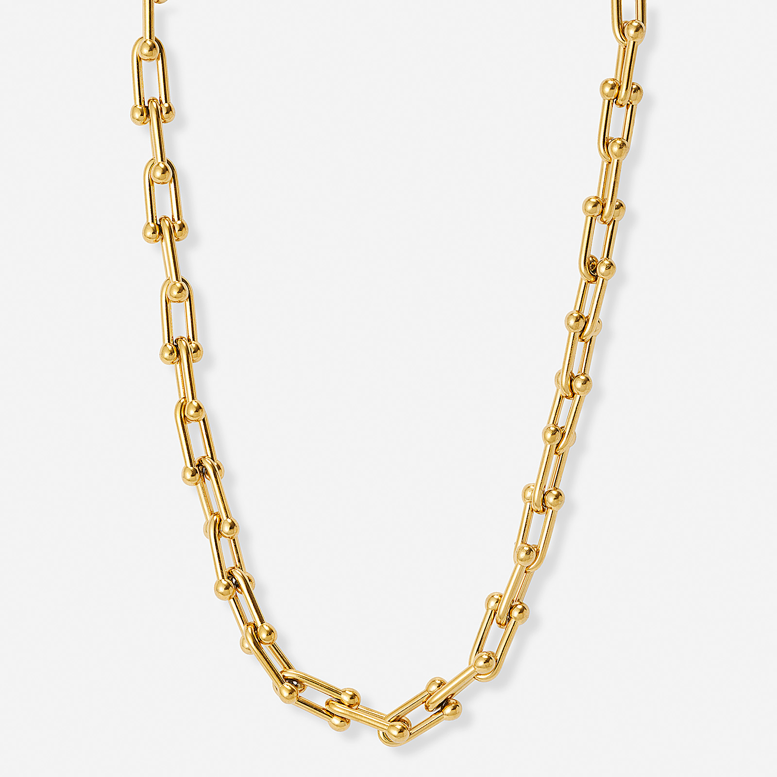 Guldfärgat halsband, byglar, 40+5cm