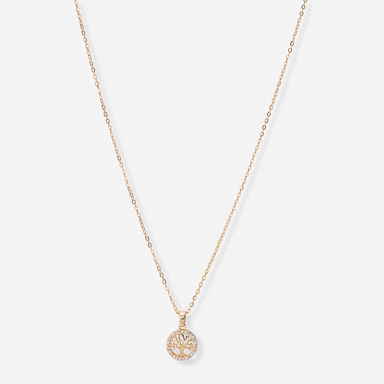 Guldfärgat halsband, livets träd, 40+6cm