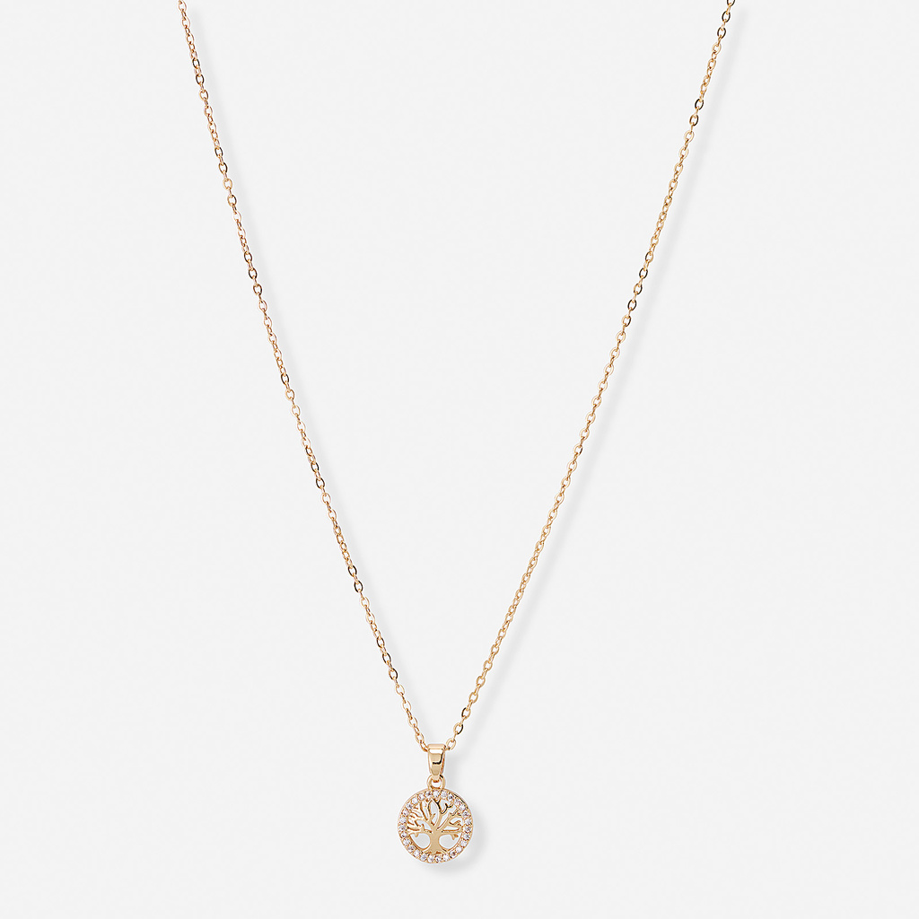 Guldfärgat halsband, livets träd, 40+6cm