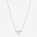 Silverfärgat halsband, stjärna, 43+7cm