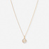 Guldfärgat halsband, cirkel & love, 42+7cm