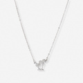 Silverfärgat halsband, palmer, 42+7cm