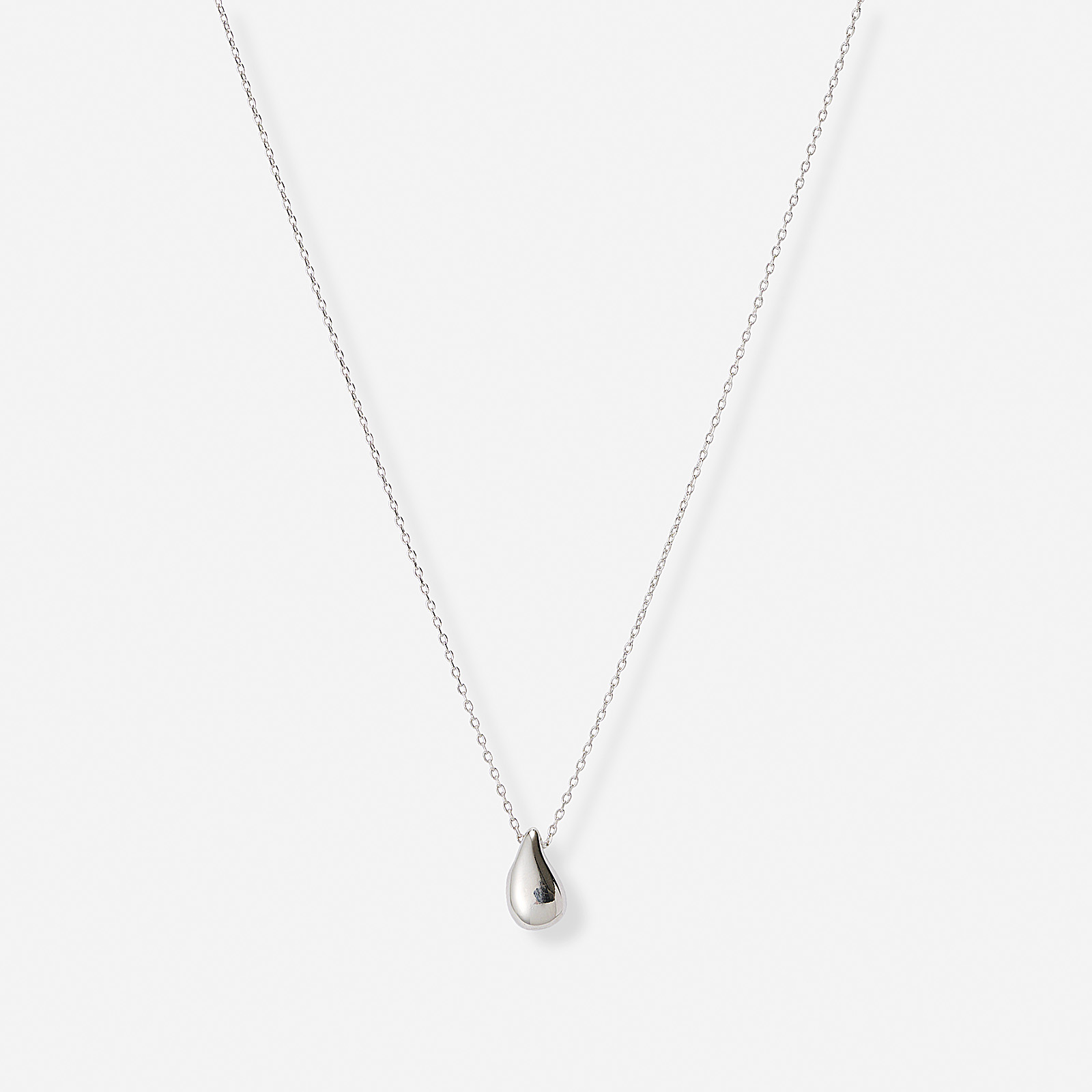 Silverfärgat halsband, droppe, 40+5cm