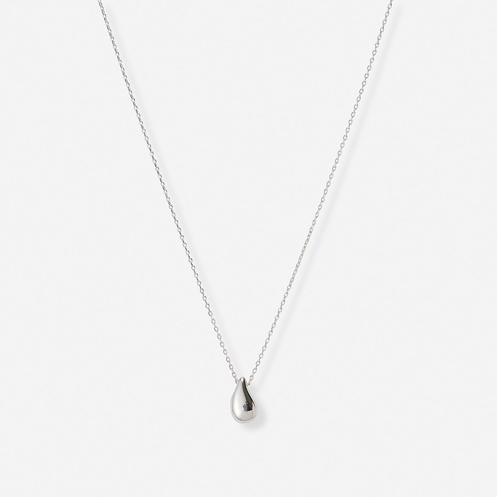 Silverfärgat halsband, droppe, 40+5cm