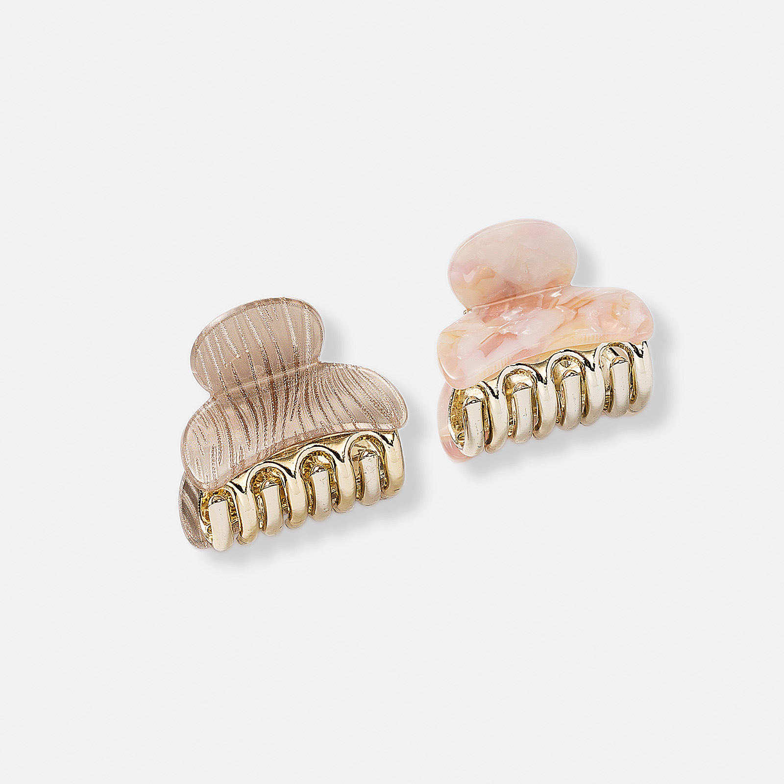 Tvåpack hårklämmor rosa/brun- 35mm