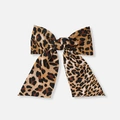 Leopardfärgat hårspänne med rosett