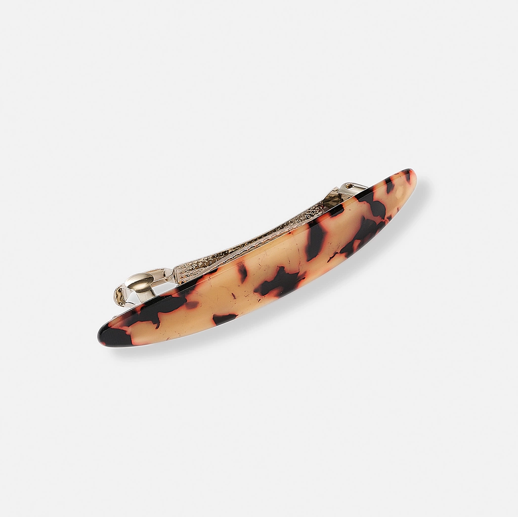 Brunt hårspänne - barette, 8,5 cm