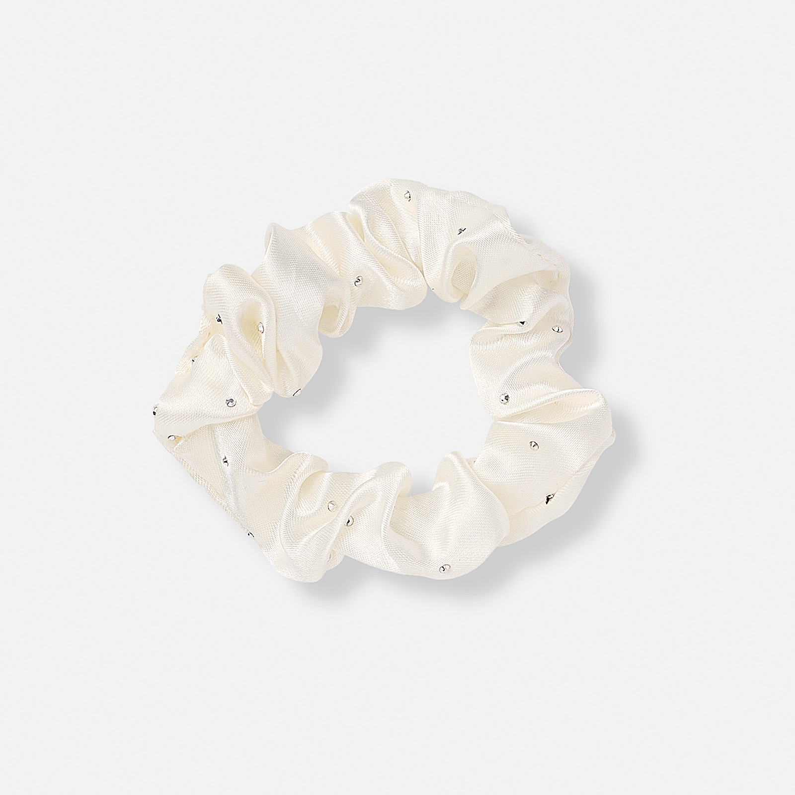 Vit scrunchie med strass