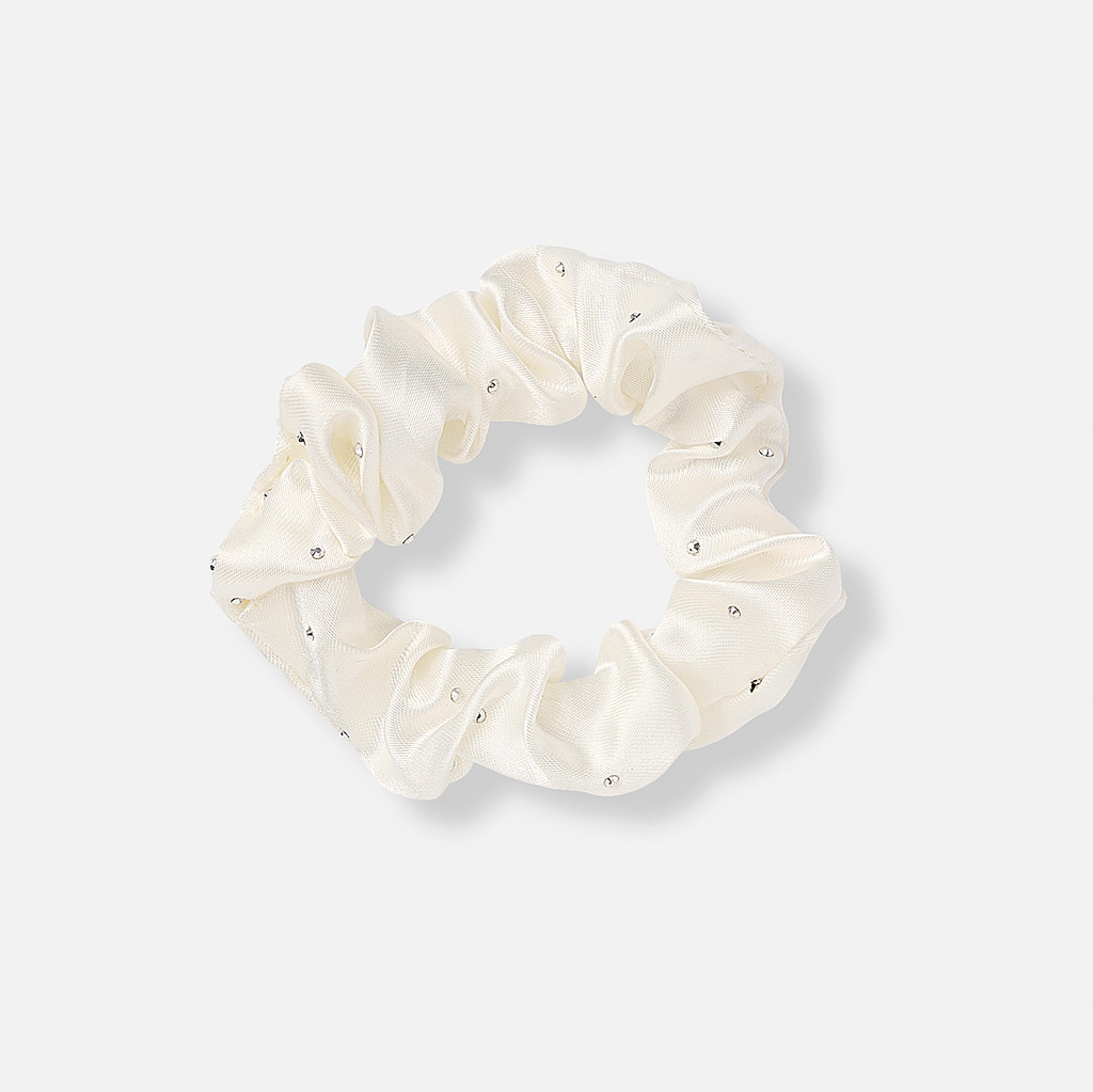 Vit scrunchie med strass