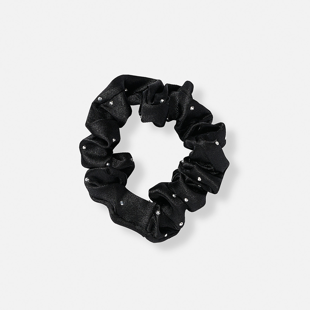 Svart scrunchie med strass