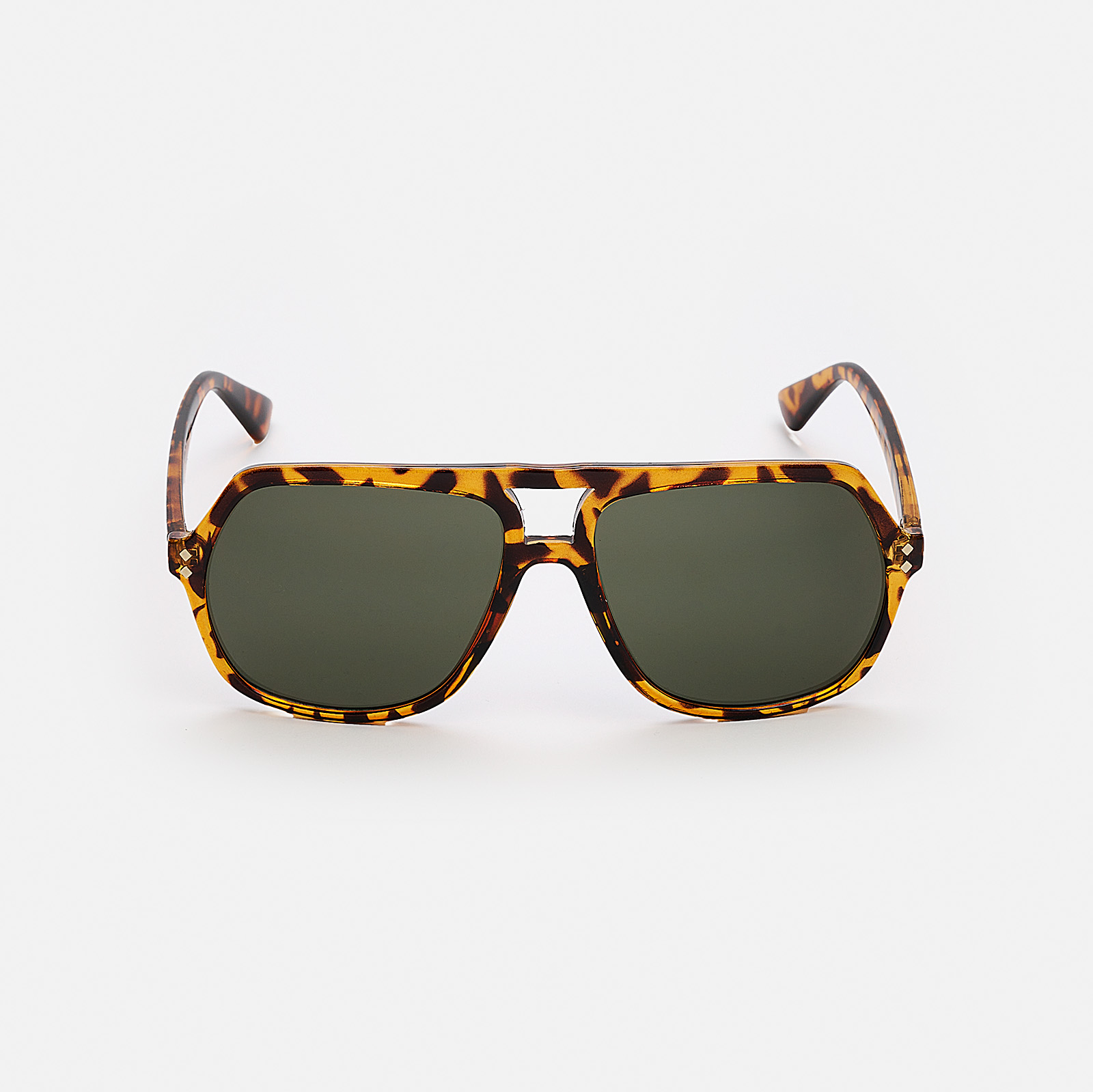 Solglasögon unisex Pilot, brunmelerade bågar