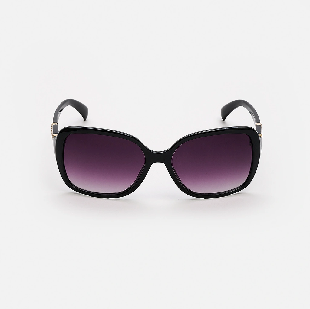 Solglasögon dam Square, lila glas & svarta bågar