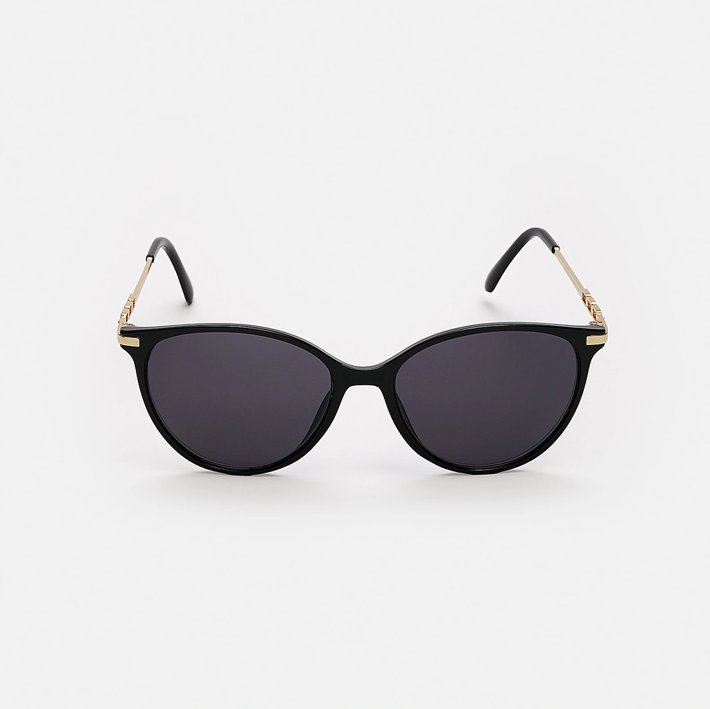 Solglasögon dam Cat Eye, svart glas & svarta bågar