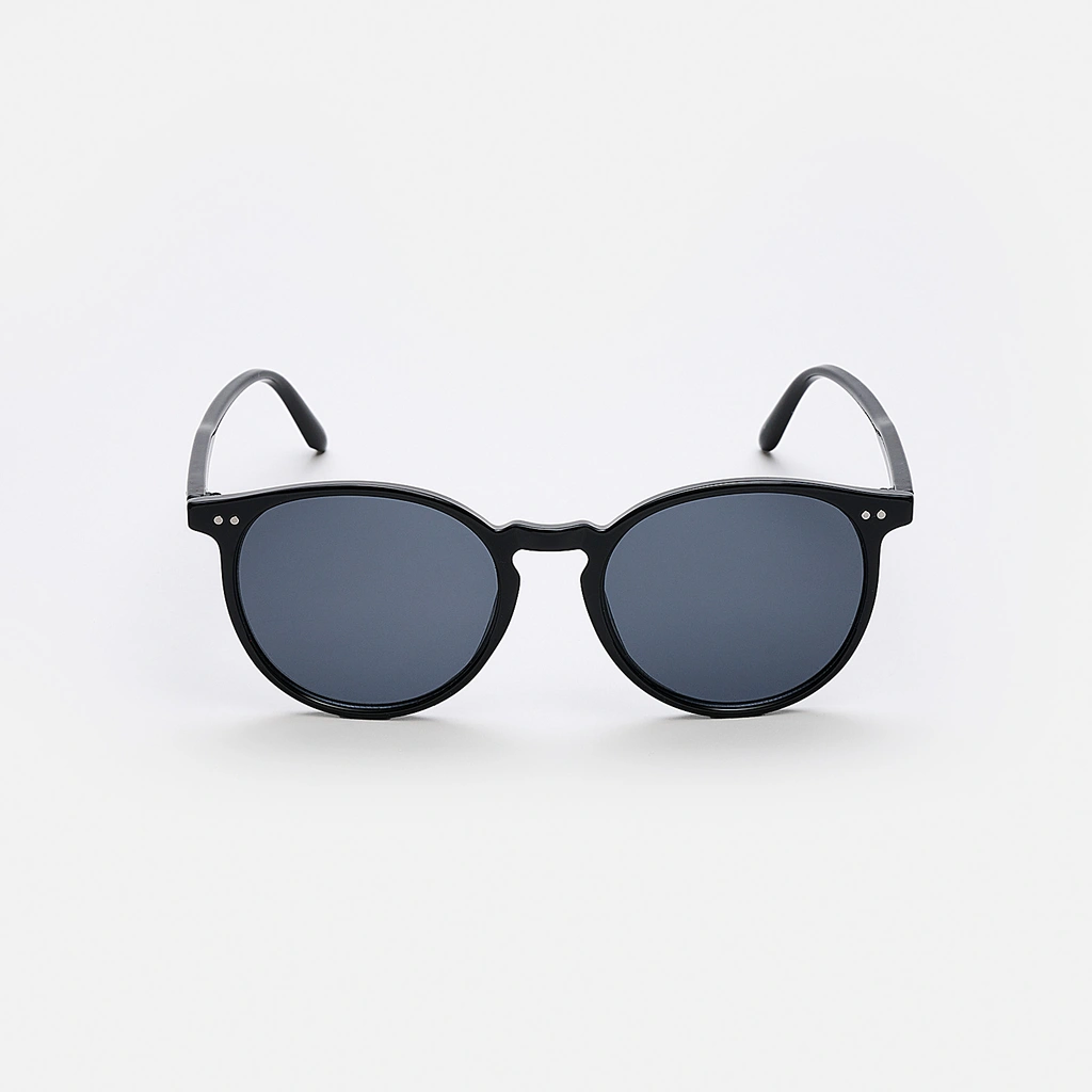 Solglasögon unisex Round, svarta bågar