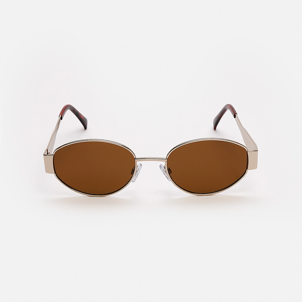 Solglasögon unisex Oval, brunt glas